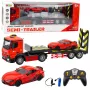 LEAN TOYS Ferngesteuertes Auto-Transporter-Set 1:16 – RC-Abschleppwagen & roter Sportwagen (22707)