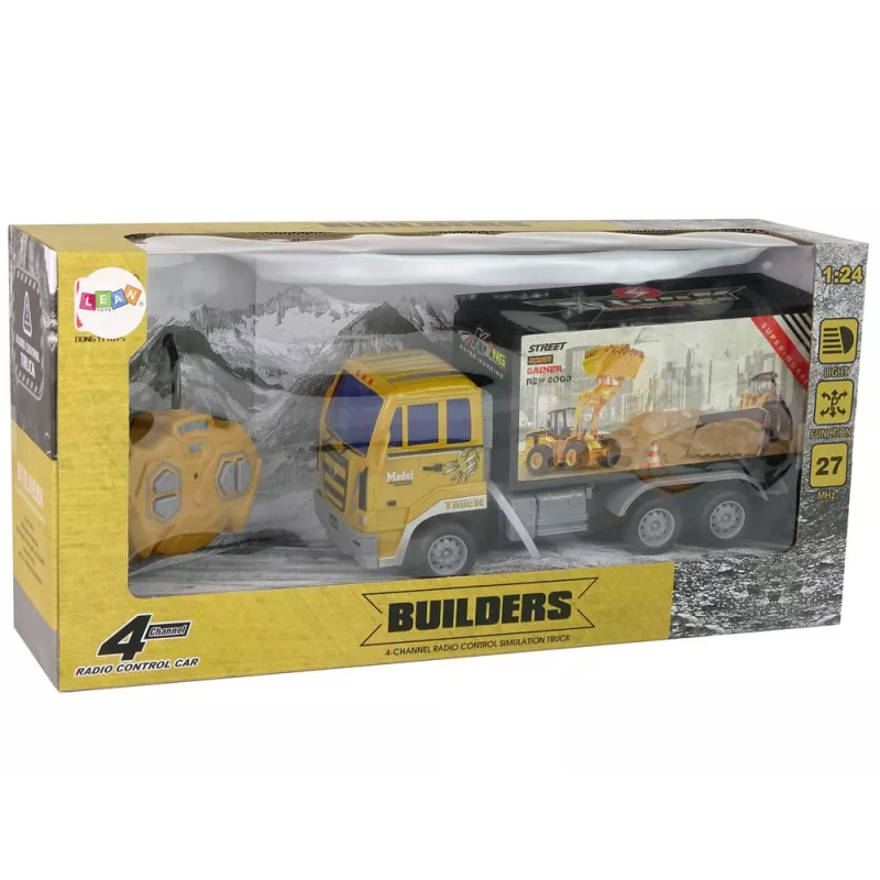 LEAN TOYS ferngesteuerter Baustellen-LKW 1:24 Gelb