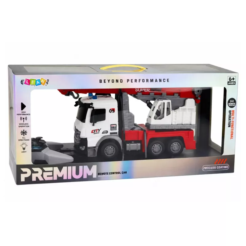 LEAN TOYS Fernbedienung Krankenwagen RC Beweglicher Drehkran 1:14