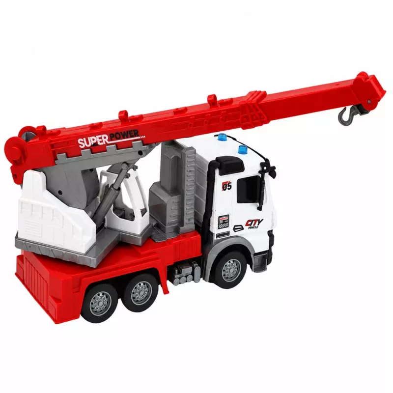 LEAN TOYS Fernbedienung Krankenwagen RC Beweglicher Drehkran 1:14