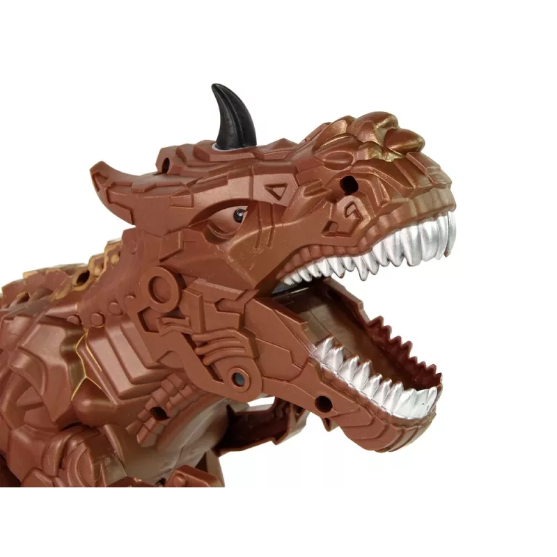 LEAN TOYS Fernbedienung Dinosaurier Dampfprojektor Braun