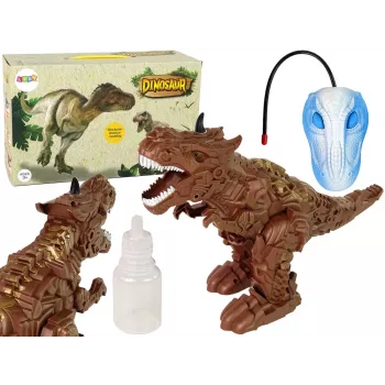 LEAN TOYS Fernbedienung Dinosaurier Dampfprojektor Braun