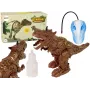 LEAN TOYS Fernbedienung Dinosaurier Dampfprojektor Braun
