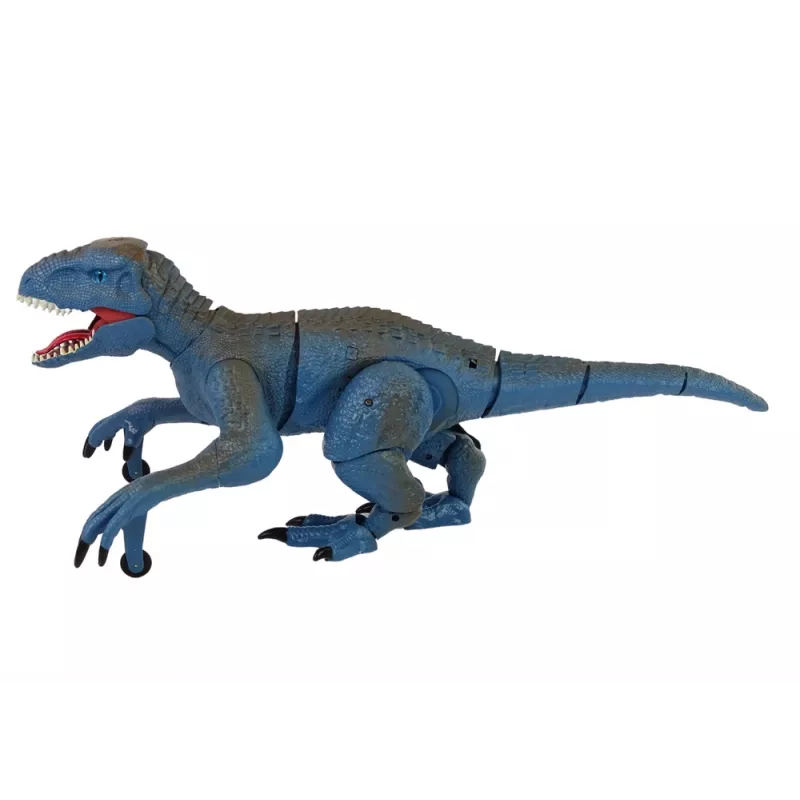 LEAN TOYS ferngesteuerter Dinosaurier Velociraptor mit Sound und Brüllen, Blau
