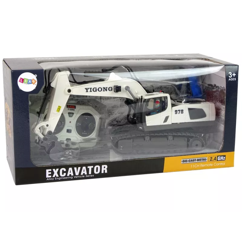 LEAN TOYS ferngesteuerter Bagger mit Raupenketten 2,4 GHz Pilot