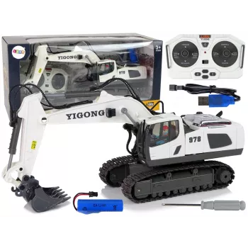 LEAN TOYS ferngesteuerter Bagger mit Raupenketten 2,4 GHz Pilot