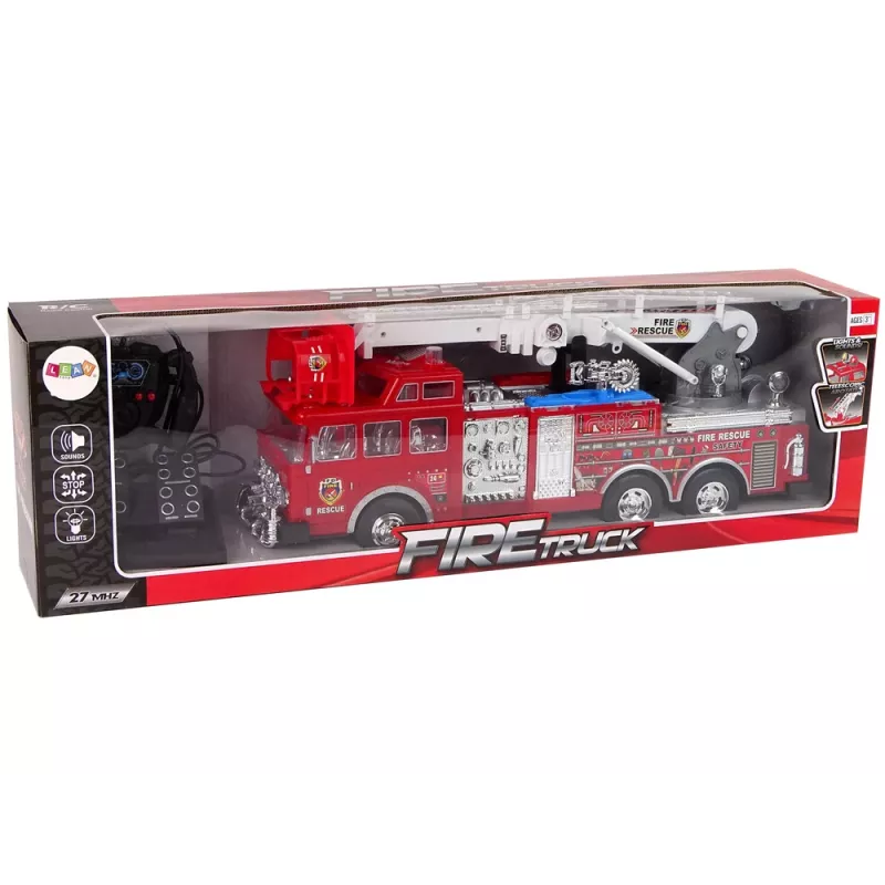 LEAN TOYS Ferngesteuerte Feuerwache mit Gaspedal und Bremse, Fernsteuerung, Sound