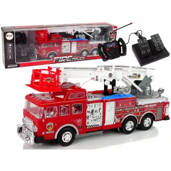 LEAN TOYS Ferngesteuerte Feuerwache mit Gaspedal und Bremse, Fernsteuerung, Sound