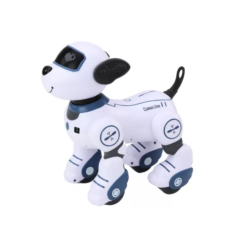 LEAN TOYS Ferngesteuerter interaktiver Roboterhund – Tanzen, Singen, programmierbare Befehle, Blau | DistriNode SA