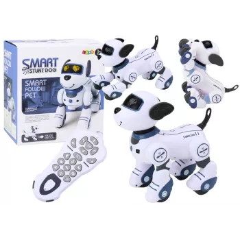 LEAN TOYS Ferngesteuerter interaktiver Roboterhund – Tanzen, Singen, programmierbare Befehle, Blau | DistriNode SA