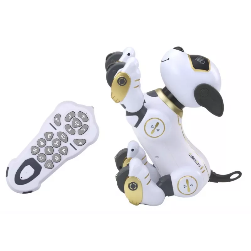 LEAN TOYS ferngesteuerter interaktiver Roboterhund – Gold, tanzend, programmierbar, wiederaufladbar