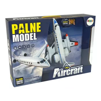 LEAN TOYS ferngesteuertes Passagierflugzeug mit LED-Leuchten 40 MHz Pilot