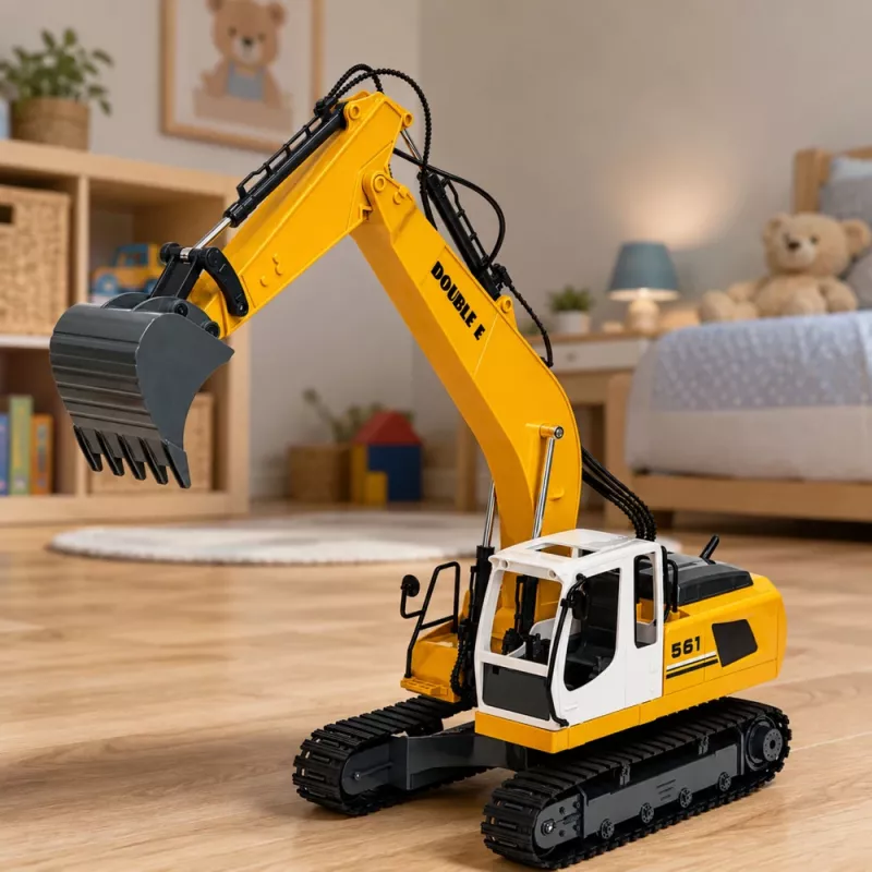 LEAN TOYS ferngesteuerter RC Crawler Bagger mit Licht und Sound Gelb 1:16