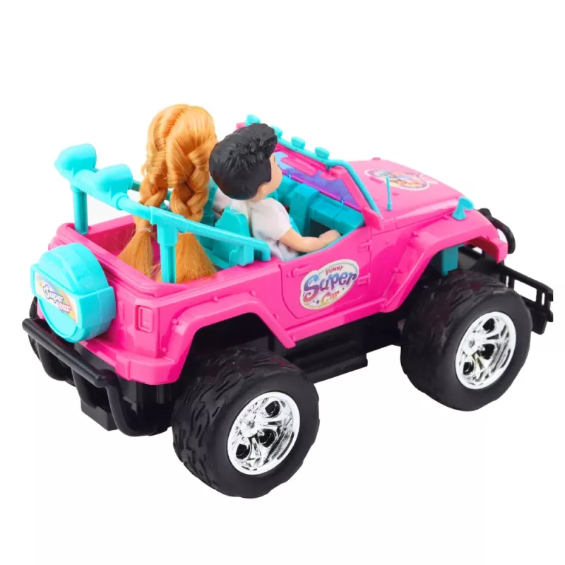 LEAN TOYS ferngesteuertes Off-Road-Auto mit Puppen Pink 1:16