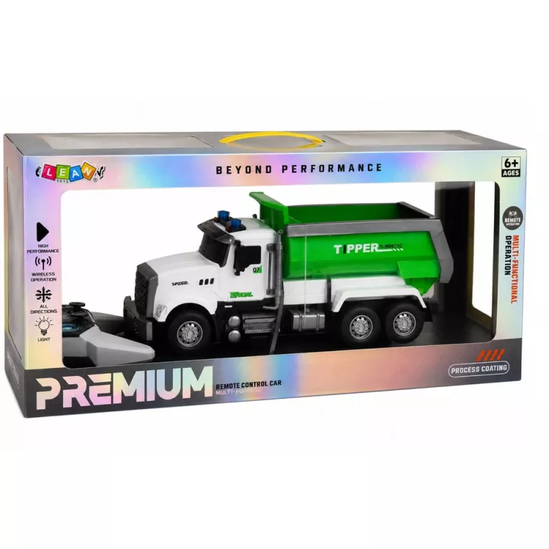 LEAN TOYS Ferngesteuerter RC-Kipper mit beweglicher Mulde Grün 1:14
