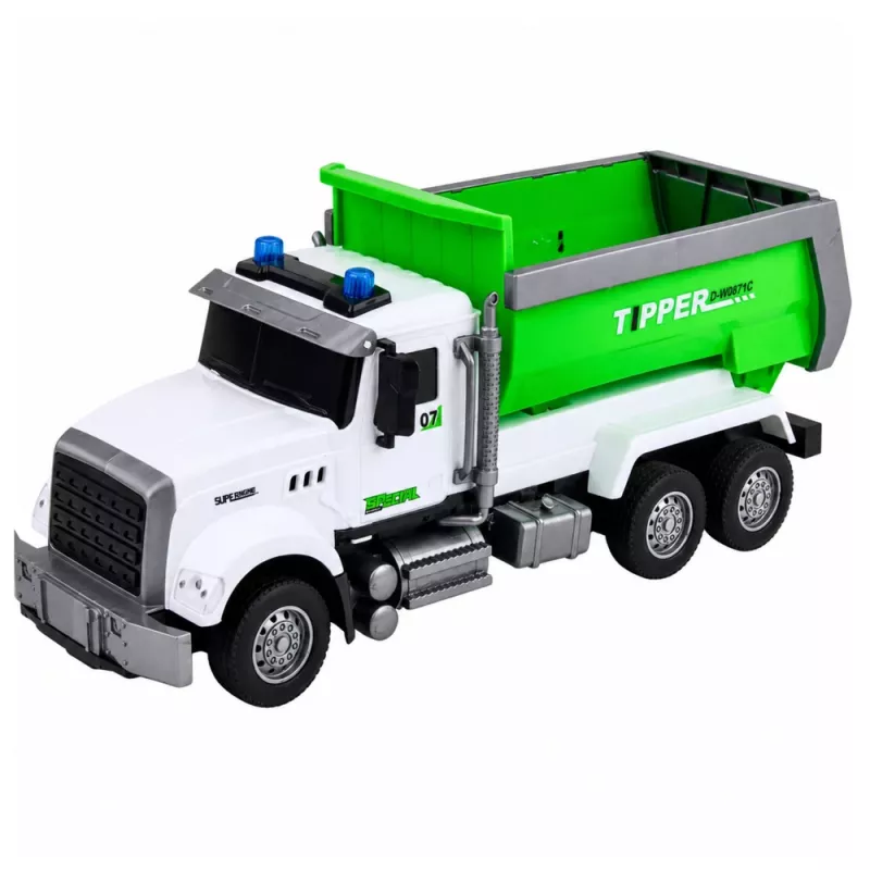 LEAN TOYS Ferngesteuerter RC-Kipper mit beweglicher Mulde Grün 1:14