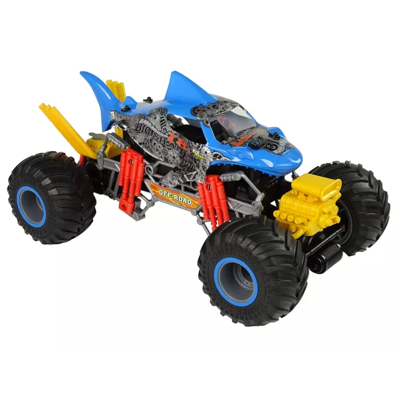 LEAN TOYS Remote Controlled Shark Terrain Car 1:10 2.4G Blue 15 km/h Steam