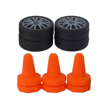 LEAN TOYS ferngesteuerter Sportwagen R/C 1:24 Schwarz, austauschbare Räder