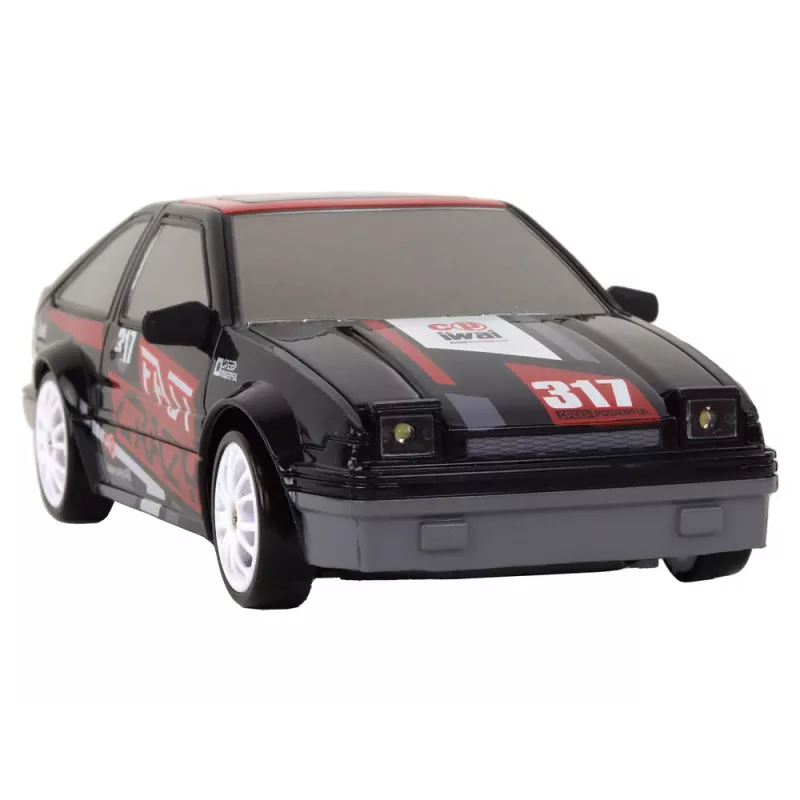 LEAN TOYS ferngesteuerter Sportwagen R/C 1:24 Schwarz, austauschbare Räder