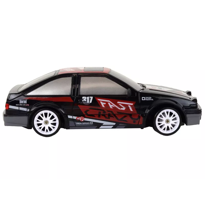 LEAN TOYS ferngesteuerter Sportwagen R/C 1:24 Schwarz, austauschbare Räder