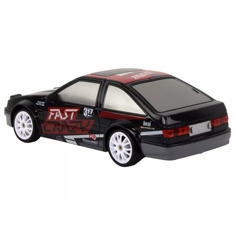 LEAN TOYS ferngesteuerter Sportwagen R/C 1:24 Schwarz, austauschbare Räder