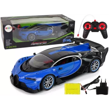 LEAN TOYS ferngesteuerter Sportwagen mit LED-Frontscheinwerfern und R/C-Fernbedienung