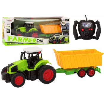 LEAN TOYS Ferngesteuerter Traktor mit Anhänger RC 1:16 Grün