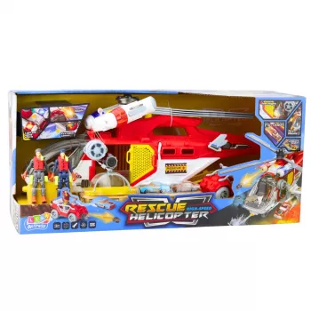 LEAN TOYS Rettungshubschrauber Multifunktions-Zubehör mit Licht- und Soundeffekten
