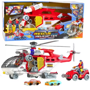 LEAN TOYS Rettungshubschrauber Multifunktions-Zubehör mit Licht- und Soundeffekten