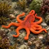 LEAN TOYS Gummi-Oktopus-Figur dehnbar realistisches Meerestier 12cm