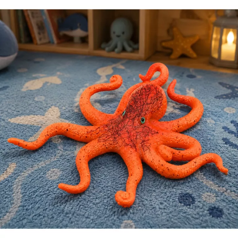 LEAN TOYS Gummi-Oktopus-Figur dehnbar realistisches Meerestier 12cm