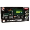 LEAN TOYS Müllwagen mit Behältern Dunkelgrün mit Geräuschen und Licht