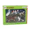 LEAN TOYS Figuren-Set Landtiere 5-teilig Pferd Kuh Katze Gans Hund