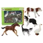 LEAN TOYS Figuren-Set Landtiere 5-teilig Pferd Kuh Katze Gans Hund