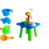 LEAN TOYS Sandkastentisch mit Förmchen, Schaufel, Rechen und Wolke - Mehrfarbig