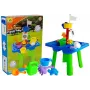 LEAN TOYS Sandkastentisch mit Förmchen, Schaufel, Rechen und Wolke - Mehrfarbig