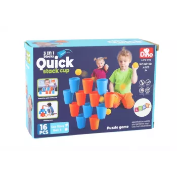 LEAN TOYS Sensorisch speziell entwickelter Becherboden für Spielbecher 3in1 kreatives 16-teiliges Puzzle