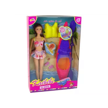 LEAN TOYS Set Puppenzubehör Kayak Pink