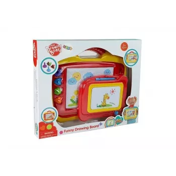 LEAN TOYS Set of 2 Magnetic Drawing Boards with Stamps - Blue and Yellow