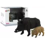 LEAN TOYS Set aus 2 Wildschwein mit Jungtier Figuren Serie Waldtiere