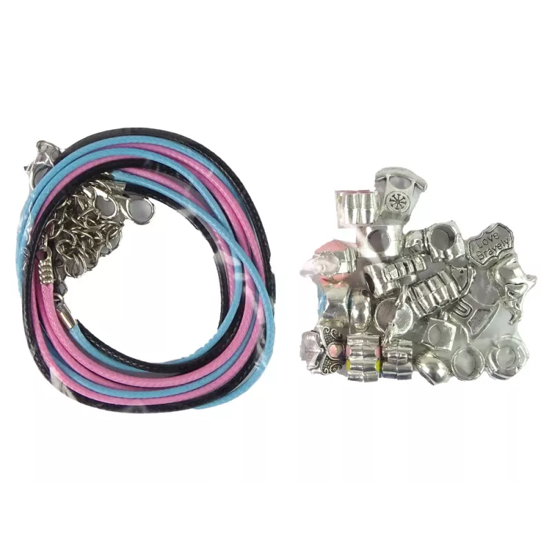 LEAN TOYS Set Armbänder, Ketten und bunte Schmuckperlen