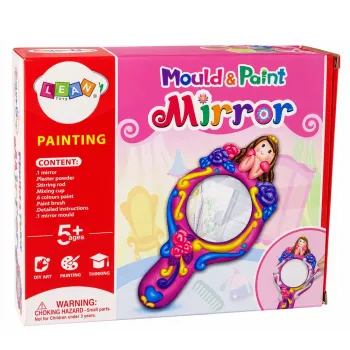 LEAN TOYS Set Kreative Kunststoff-Spiegelformen Gipsfarben