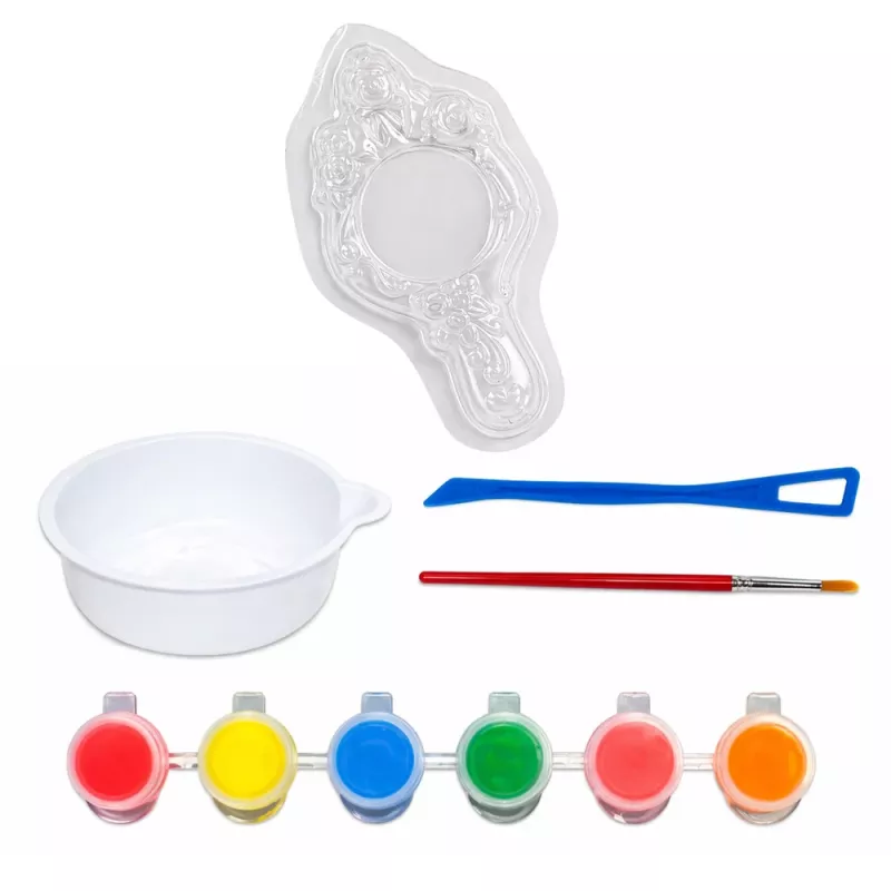 LEAN TOYS Set Kreative Kunststoff-Spiegelformen Gipsfarben