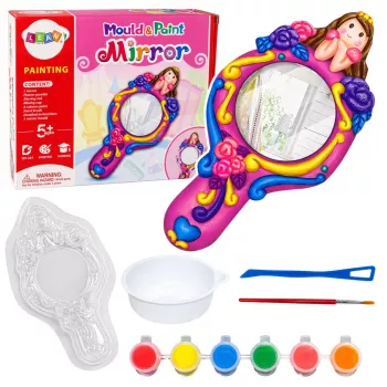 LEAN TOYS Set Kreative Kunststoff-Spiegelformen Gipsfarben