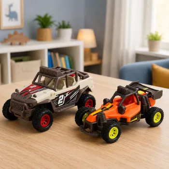 LEAN TOYS Set aus Geländewagen mit Licht und Sound, 2 Stück