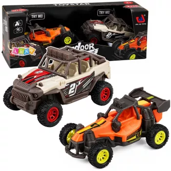 LEAN TOYS Set aus Geländewagen mit Licht und Sound, 2 Stück