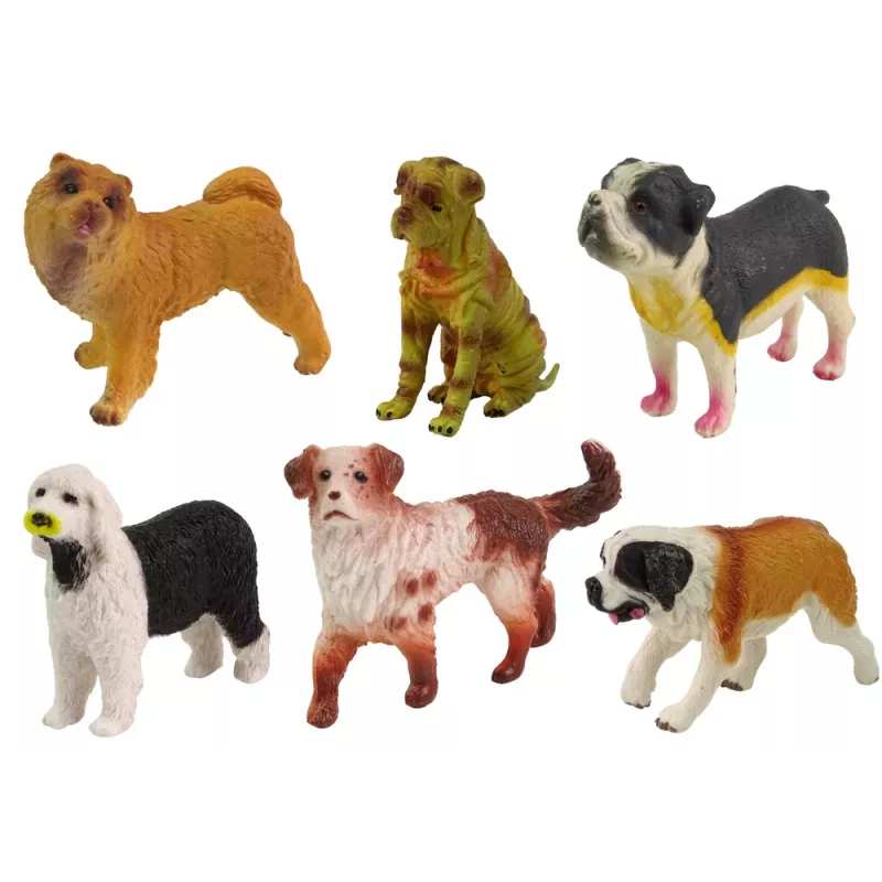 LEAN TOYS Set Hunde Figuren Hunderassen 6 Elemente