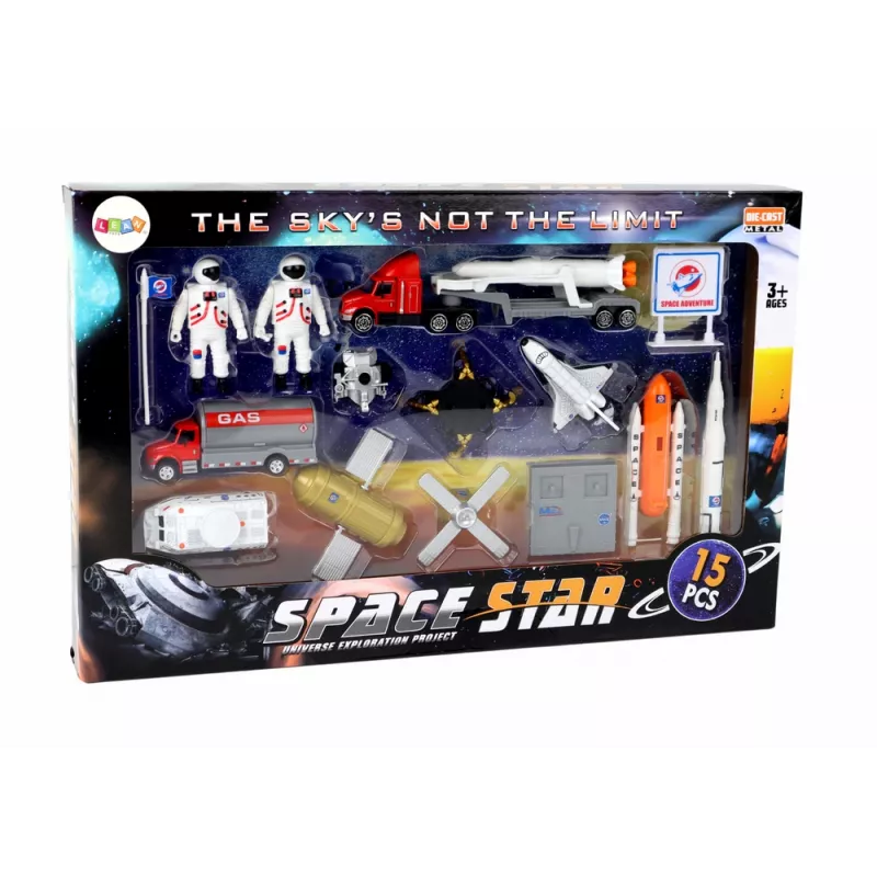 LEAN TOYS Figuren-Set Space Truck Rocket 15-tlg.
