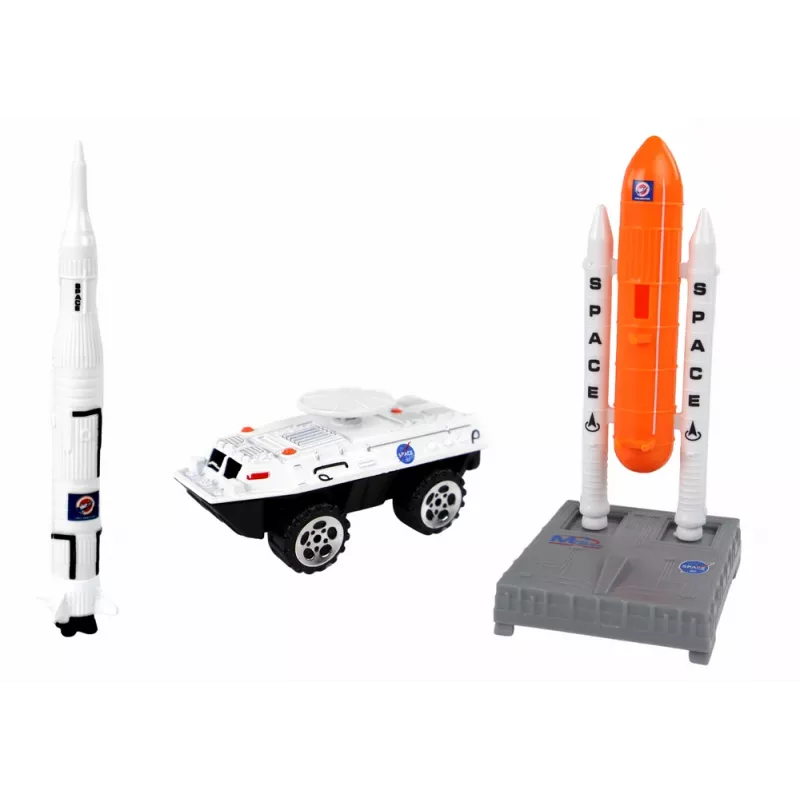 LEAN TOYS Figuren-Set Space Truck Rocket 15-tlg.