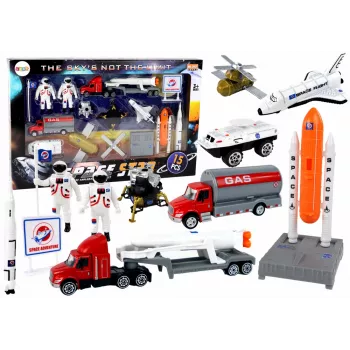 LEAN TOYS Figuren-Set Space Truck Rocket 15-tlg.